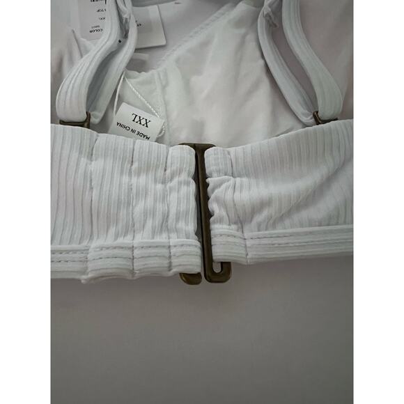 NWT Andie Women’s The Valencia Ribbed  Adjustable Triangle Bikini Top White XXL - Picture 10 of 13